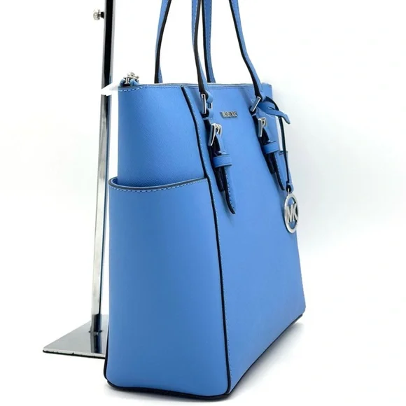 Michael Kors Large Charlotte Tote Bag Blue/Silver - Picture 4 of 11